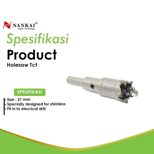 Nankai Mata Bor Holesaw Baja TCT 21 mm