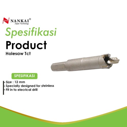 Nankai Mata Bor Holesaw Baja TCT 12 mm