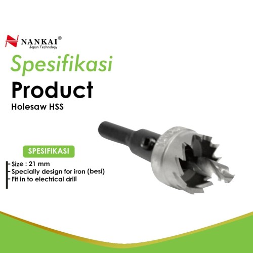 Nankai Mata Bor Holesaw HSS 21 mm