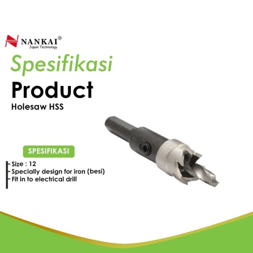 Nankai Mata Bor Holesaw HSS 12 mm