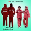 Jas Hujan Baju Celana Merah / Maroon XXL Nankai