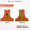 Rompi Safety Proyek / Pengaman Jaring V Orange + LED Nankai