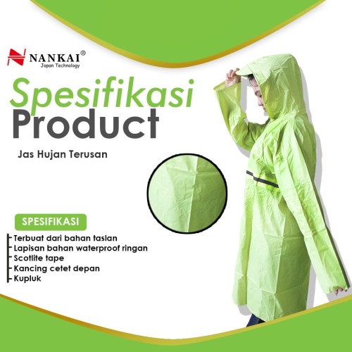 Jas Ujan Terusan Lengan / Ponco Lengan Nankai
