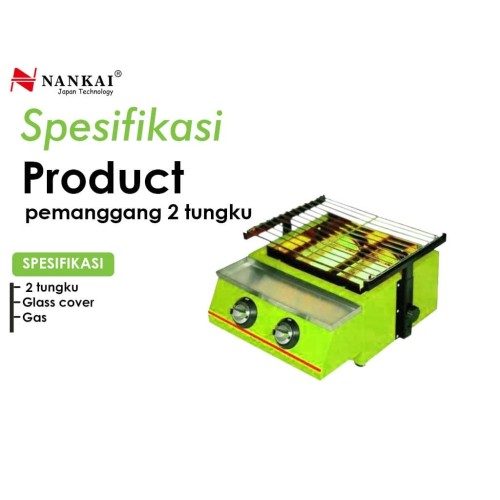Panggangan Daging, BBQ, Sosis, Ikan / Griller 2 Tungku Nankai