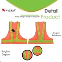 Rompi Safety Proyek / Pengaman Jaring V Orange + LED Nankai