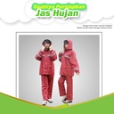 Jas Hujan Baju Celana Merah / Maroon XXL Nankai