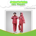 Jas Hujan Baju Celana Merah / Maroon M Nankai
