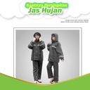 Jas Hujan Baju Celana Hitam / Black M Nankai