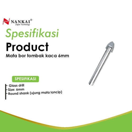 Mata Bor Kaca Tombak Nankai 6mm