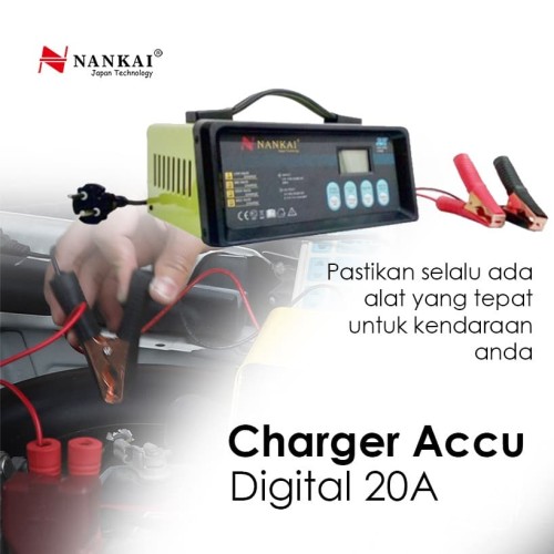 Charger Aki Motor / Mobil Digital 20A Nankai