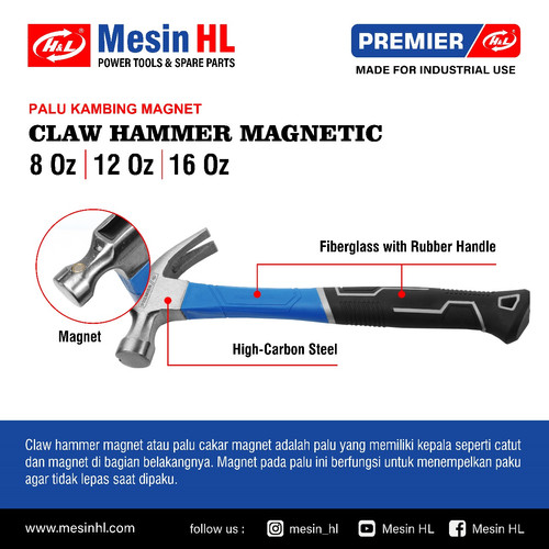 HL Palu Kambing Magnet / Claw Hammer Magnetic HL Premier