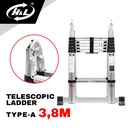 HL Tangga Lipat Aluminium Teleskopik Tipe A 3.8M Double