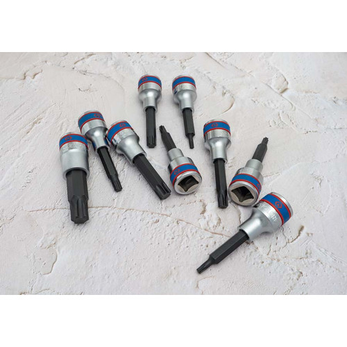 9PC. 1/2"DR. TORX BIT SOCKET SET T20-T60 80MML 4119PRC