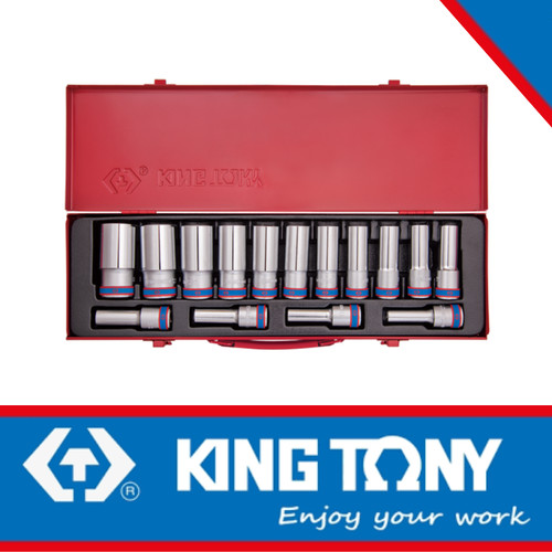 15PC.1/2"DR.DEEP SOCKET SET 6PT METRIC CHROME 4315MRC