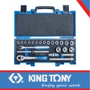 23PC SOCKET SET 3/8"DR 6PT METRIC CHROME - KING TONY 3523MRV10