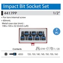 7PC IMPACT TORX BIT SOCKET SET BLACK 1/2"DR - KING TONY 4417PP