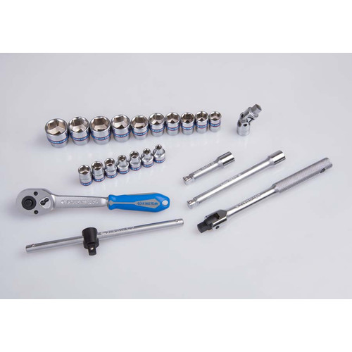 23PC SOCKET SET 3/8"DR 6PT METRIC CHROME - KING TONY 3523MRV10