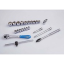 23PC SOCKET SET 3/8"DR 6PT METRIC CHROME - KING TONY 3523MRV10