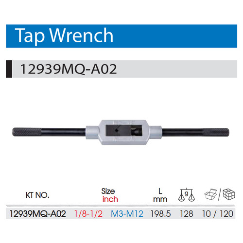TAP WRENCH M3-M12 (1/8-1/2") - KING TONY 12939MQ-A02