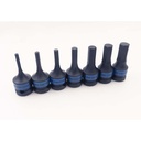 7PC.1/2"DR.IMPACT HEX BIT SOCKET SET METRIC BLACK -4407MP