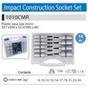 10 PC Impact Construction 6 Point Socket Set - KING TONY 1010CMR