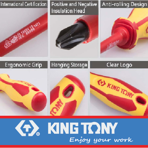 7 PC. VDE Insulated Screwdriver Set - KING TONY 30617MR