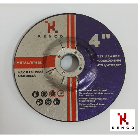 depressed grinding disc for 4" 100X6X16mm - KCT27-100