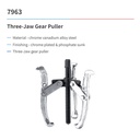 Three Jaw Gear Puller 12" - KING TONY 7963-12