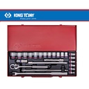 SOKET MURAH SET 24PC 1/2"DR SOCKET SET 6PT SAE CHROME 04526SRC
