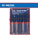 KIKIR MURAH 5PC.SECOND CUT FILES SET WITH HANDLES 10" KINGTONY 01015GQ