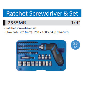 OBENG MURAH RATCHET DAN SOCKET SET 55PC 1/4 KING TONY 02555MR