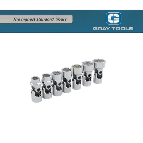 UNIVERSAL JOINT SOCKET SET 7 PCS 3PER8 INCH GRAY TOOLS 25507A