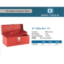 TOOL BOX KOTAK TOOLS - HANDBOX RED 16" GRAY TOOLS - 9107