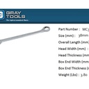 KUNCI RING PAS 38MM - WRENCH COMBO 38MM 12 PT SATIN GRAY TOOLS MC38