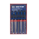 KIKIR - 5PC.SECOND CUT FILES SET WITH HANDLES 10" KING TONY 01015GQ