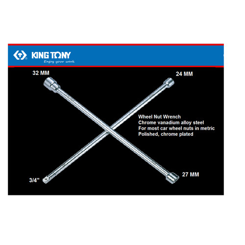 KUNCI RODA - 4 WAY HEX WHEEL NUT WRENCH 24*27*33MM KING TONY 01993243