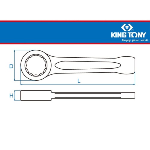 010B0-46 - KUNCI PUKUL - RING SLOGGING WRENCH 46MM - KING TONY