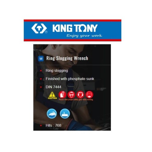 010B0-46 - KUNCI PUKUL - RING SLOGGING WRENCH 46MM - KING TONY