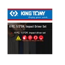 04111FR - KUNCI KETOK - 6PC.1/2"DR.IMPACT DRIVER SET CHROME KING TONY