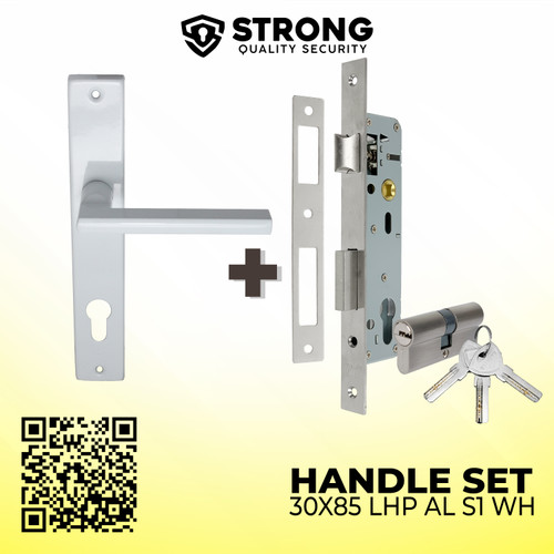 Handle set pintu kunci Alumunium 1 set lengkap STRONG LHP AL S1