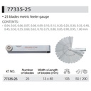 PISAU PENGUKUR MURAH 25 BLADES METRICK FEELER GAUGE-KINGTONY 077335-25