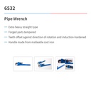 KUNCI PIPA 12" - STRAIGHT PIPE WRENCH 12" KING TONY 06532-12 TERMURAH