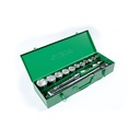TEKIRO 3/4" DR. SOCKET SET 6 PT 19 - 50 MM 18 PCS / 3/4" DR. SOCKET SET 6 PT 19 - 50 MM 18 PCS / 3/4" DR. SOCKET SET 6 PT 19 - 50 MM 18 PCS