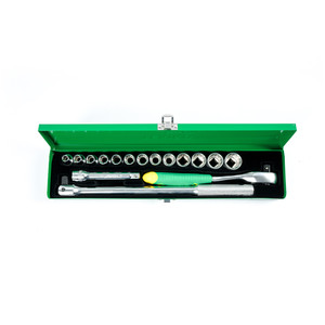 TEKIRO 1/2" DR. SOCKET SET 12 PT 8 - 24 MM (SM) 17 PCS