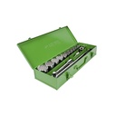 TEKIRO 3/4 INCH SOCKET SET 12 PT 19 - 50 MM 18 PCS /KUNCI SOCK SET
