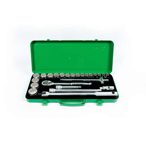 TEKIRO 1/2 INCH SOCKET SET 12 PT 3/8" - 1 1/4" SAE (SM) 24 PCS / TOOLS