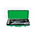 TEKIRO 1/2 INCH SOCKET SET 12 PT 3/8" - 1 1/4" SAE (SM) 24 PCS / TOOLS