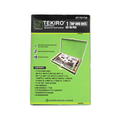 TEKIRO TAP AND DIES SET 40 PCS / TAP AND DIES SET /TOOLS/ALAT PERKAKAS