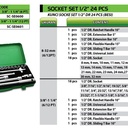 TEKIRO 1/2 INCH SOCKET SET 12 PT 8 - 32 MM 24 PCS / KUNCI SOCK SET