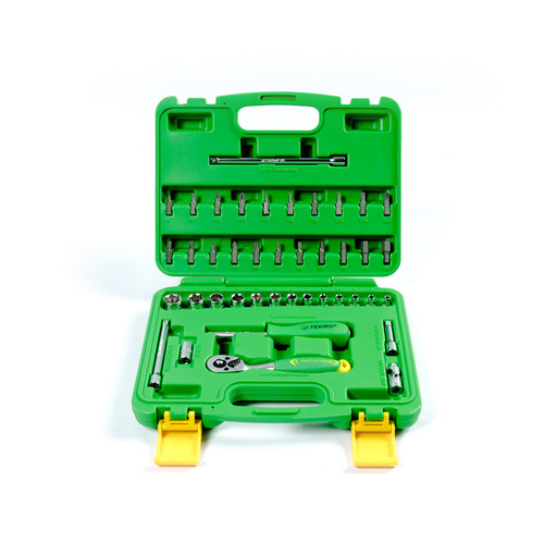 TEKIRO 1/4 INCH SOCKET SET PLASTIK 41 PCS /KUNCI SOCK SET